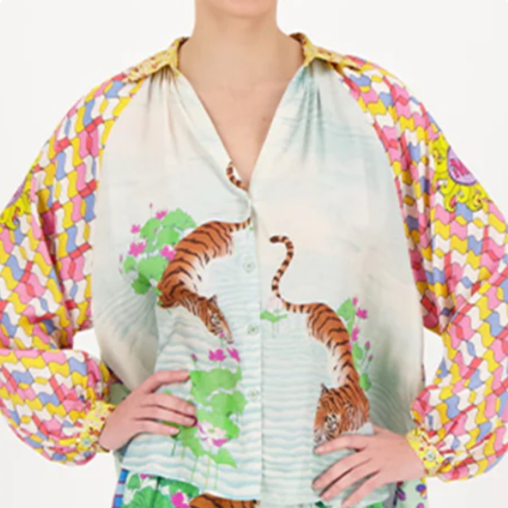 Colorful Tiger Print Blouse
